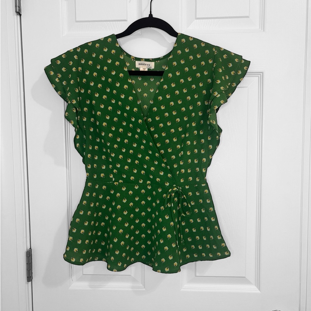 Green Floral Blouse